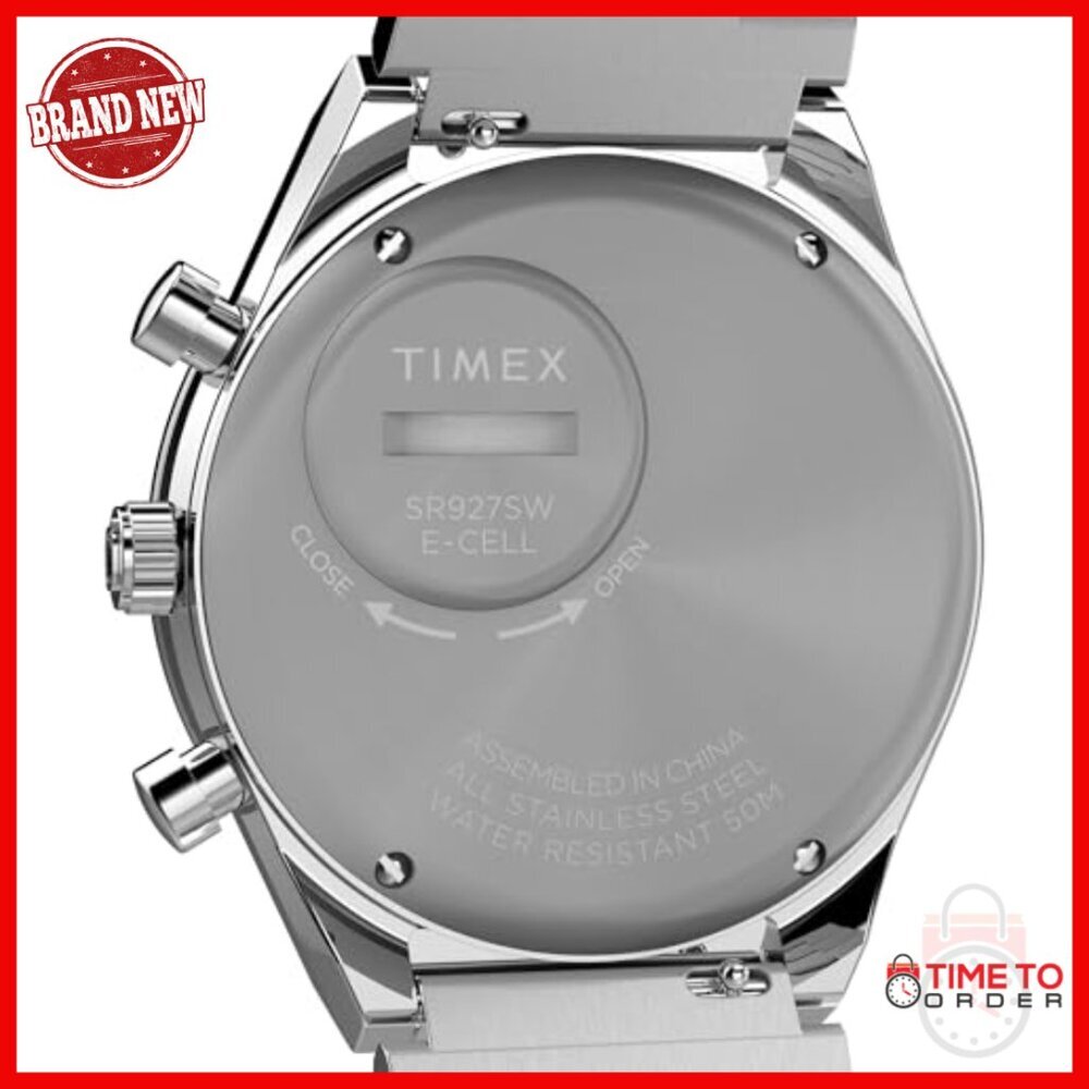 40mm Stainless Steel Quartz Chronograph Watch Water Resistant 50M - Picture 4 of 6